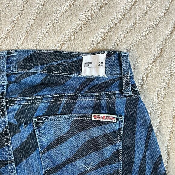 Hudson Midrise Nick Super Skinny Dark Wash Zebra Patterned Jeans - Picture 4 of 6